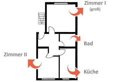 Renovierte u. zentrale 2-Zimmer-Wohnung mit Küche
