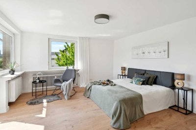 Bantorf: Maisonette Wohnung- großzügiger Wohnbereich, 4 Schlafzimmer, Terrasse und Garten