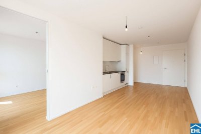 Sonnwendviertel: 2-Zimmer-Wohnung mit Balkon im 14. OG – Fitnessraum, Co-Working &amp; Rooftop-Terrasse inklusive!