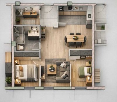 "Exklusive 2-3 Zimmer Ausbauwohnung im Erdgeschoss" Einzug