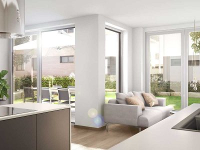 Nachhaltiges und modernes Wohnen mit sonniger Terrasse und Garten - im Grünen und doch stadtnah