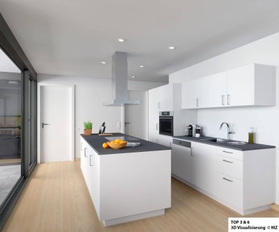 PROVISIONSFREI: 3-Zimmer-Wohnung in Höchst zu vermieten. Top moderner Neubau mit Loggia, Kochinsel und raumhoher Verglasung!