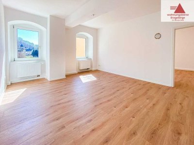 Modern sanierte 3-Raum-Wohnung mit Eckbadewanne und Kaminanschluß in Drebach Ortsteil Venusberg!
