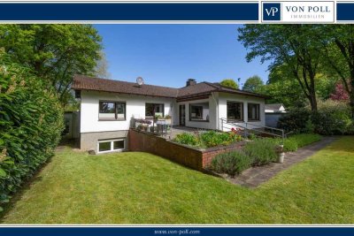 Großzügiger Bungalow mit Kamin und Wohlfühlgarten in ruhiger Sackgassenlage