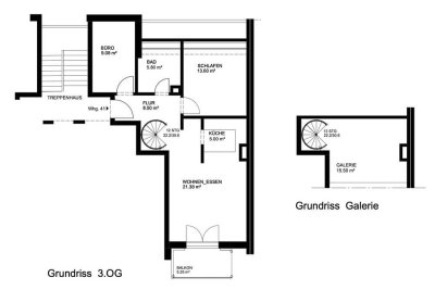Helle 2,5-Zimmer Maisonette Dachgeschosswohnung mit Galerie in Nürnberg St. Jobst