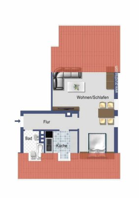 Ein-Zimmer-Appartement - Sie können direkt einziehen
