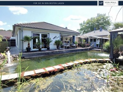 *Einzigartiges Schmuckstück in Toplage* 
Ihr Luxus-Bungalow mit privatem Schwimmteich
