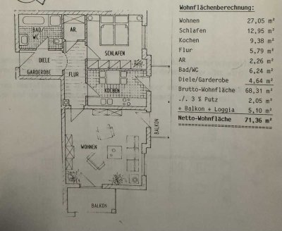Helle 2-Zimmer Wohnung mit Balkon im 2. OG in Bad Reichenhall