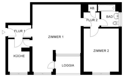 Sehr schön geschnittene 2-Zimmer-Wohnung am Fühlinger See