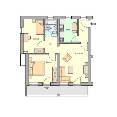 Gut angebundene 3-Zimmer-Wohnung mit Balkon