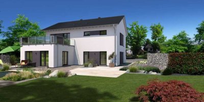 modernes Zweifamilienhaus mit großem Grundstück