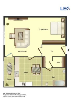 1-Zimmer-Wohnung sofort frei! ~Neue Sanitärobjekte~