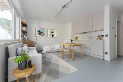 Stilvolle 1-Zimmer-Wohnung mit großem Balkon & neuer Küche in ruhiger Lage von Stuttgart-Wangen