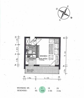 1-Zimmer Wohnung mit Balkon in Schwetzingen