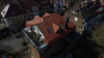 Dachgeschoss: 3 Zimmer, 81m², Terrasse, Münster-Kreuzviertel, WG, möbliert