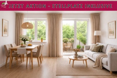 Freundliche 3-Zimmer-Wohnung mit Balkon im Neubau – jetzt Aktion: Stellplatz inklusive