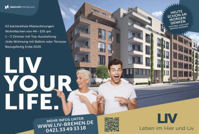 Neubauprojekt ,,LIV“ / Moderne 2-Zimmer-Wohnung mit Loggia