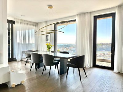 LUXUSAPARTMENT möbliert - im Linzer Bruckner Tower - im 29. Stockwerk