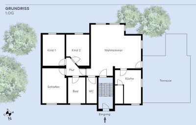 Gepflegte 4-Zimmer-Wohnung mit 48 m² Terrasse und EBK, 2 Parkplätze