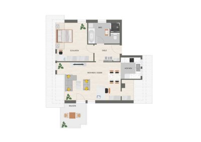 Neuwertige 2-Zimmer Dachgeschosswohnung mit Balkon in Gaimersheim