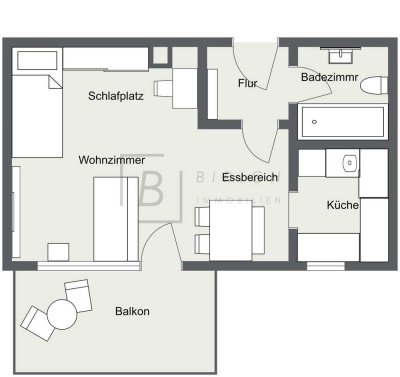 Kompakter Wohnkomfort trifft zentrale Lage – 1-Zimmer-Wohnung mit Balkon & Tiefgarage in Senden