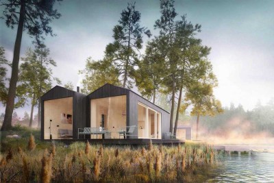 Haus mit Seezugang inmitten der Natur