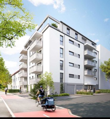 Balkon und Gartenanteil: Geräumige 3-Zimmer-Wohnung mit Terrasse in den Innenhof