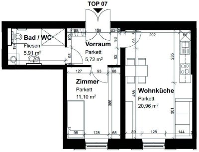 Betreutes Wohnen: Geförderte Altbauwohnung in Graz: 2 Zimmer und Wohnküche