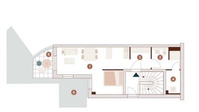 Stillvolle 2-Zimmer-Wohnung mit Garten und Einbauküche in Frankfurt am Main