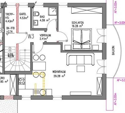 3-Zimmer-Maisonette-Wohnung mit Balkon in Utting am Ammersee