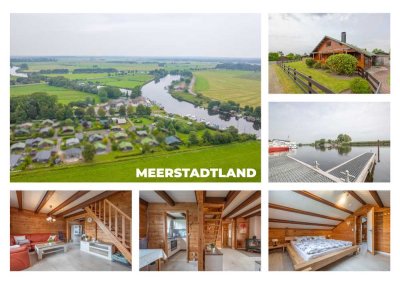 Wasser, Ruhe & Natur – Ihr 2. Zuhause: Blockhaus auf 647 m² Pachtgrund mit Bootsanleger an der Eider