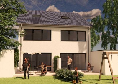 Neubau in Moers als DHH, KfW40, Energieeffizienz A+, mit Grundstück, Keller, FB-Heizung