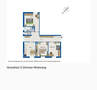 Freundliche 3-Zimmer-Wohnung zur Miete in 76646, Bruchsal