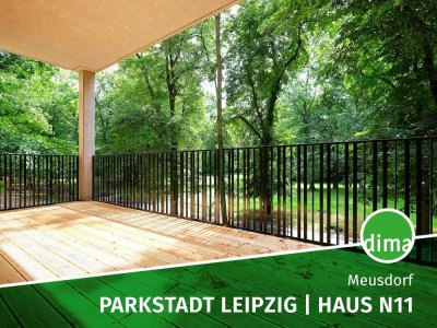 Parkstadt Leipzig - Erstbezug im Neubau, Süd-Terrasse, FBH, Parkett, Stellplatz, AR, Aufzug u.v.m.