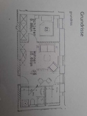 Tolle Lage, sehr guter Schnitt, möblierte, freie 1,5-Raum-Wohnung