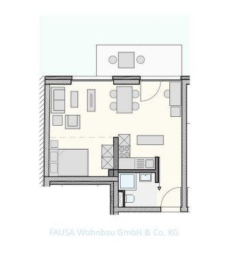 721+002 - Außergewöhnliches Studenten-Apartment mit Terrasse als Neubau-Erstbezug!