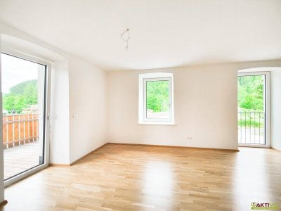 Haupt- &amp; Zweitwohnsitz sowie touristische Vermietung möglich. - 2-Zimmer-WE mit Balkon und Stellplatz in Stadl an der Mur.