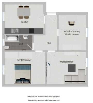 WG-geeignete möblierte 3-Zimmer-Wohnung mit Einbauküche in Bamberg