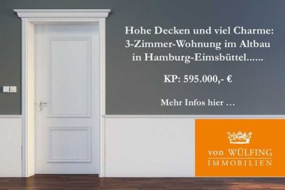 Hohe Decke und viel Charme: 3-Zimmer-Wohnung im Altbau in Hamburg-Eimsbüttel...