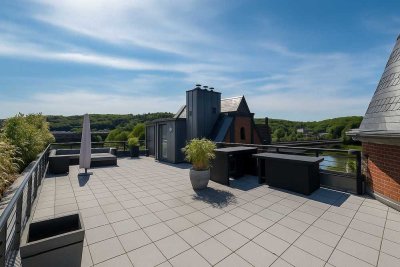 UFERPALAIS! Stilvolles Penthouse mit riesiger Dachterrasse und Ruhrblick in Traumlage!
