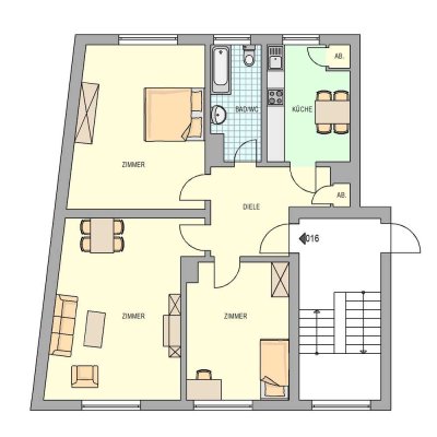 3 Zimmerwohnung mit Balkon in Herne - Mitte