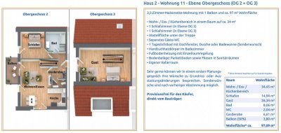 Eleganz über 2 Ebenen: Moderne 3,5-Zimmer-Maisonette-Wohnung mit Balkon und 97 m²  Wohnfläche!
