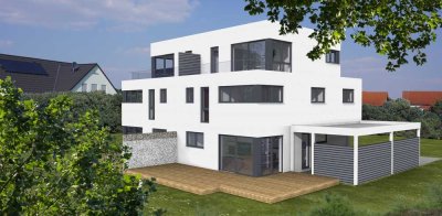 Plus-Energie-Doppelhaushälfte auf Grundstück in Toplage
