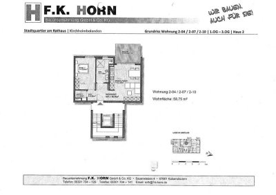 Stilvolle, neuwertige 2-Zimmer-Wohnung mit Balkon und Einbauküche in Kirchheimbolanden