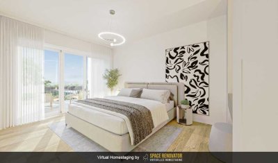 Moderne 2-Zimmer-Wohnung im EG mit Privatgarten und im OG mit schönem Sonnenbalkon