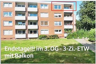 Helle 3-Zimmer Wohnung mit Balkon im 3. OG in Kiel-Suchsdorf