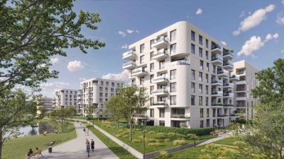 Effizienzhaus 40-Neubauwohnung mit ~ 66 m² Wohnfläche in erster Reihe am See. KfW-Förderung sichern!
