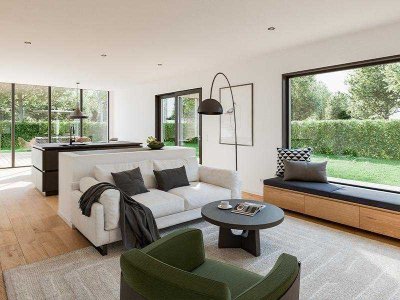 Leben auf einer Ebene im schön geschnittenen Bungalow