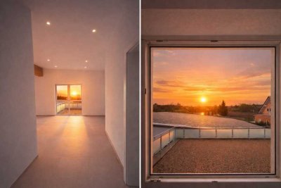 Exklusive 4,5 Zimmer Loft-Dachgeschosswohnung mit großer Dachterrasse und Tunibergblick in Opfingen