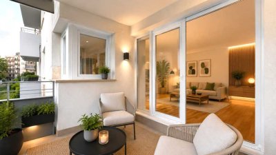 Moderne Zwei-Zimmer-Wohnung mit Südwestbalkon und Tiefgaragenstellplatz